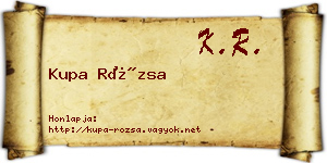 Kupa Rózsa névjegykártya